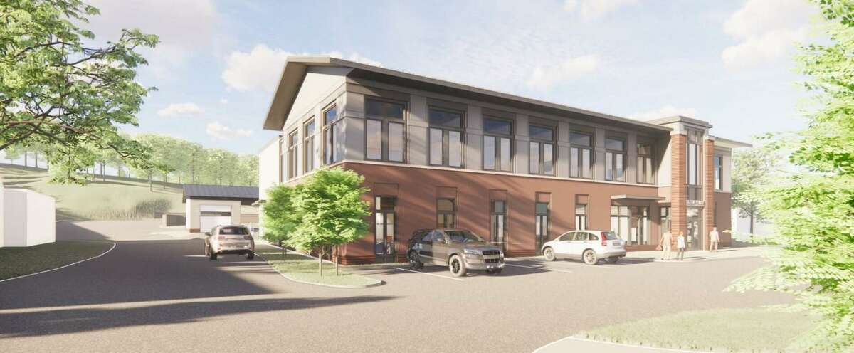 An artist's  rendering shows the new Wilton Police Department headquarters.
