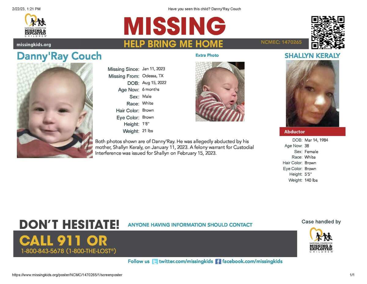 Midland Crime Stoppers and the Midland County Sheriff's Offices have joined the efforts to find a missing 6-month-old Odessa infant that was last seen on Jan.11.