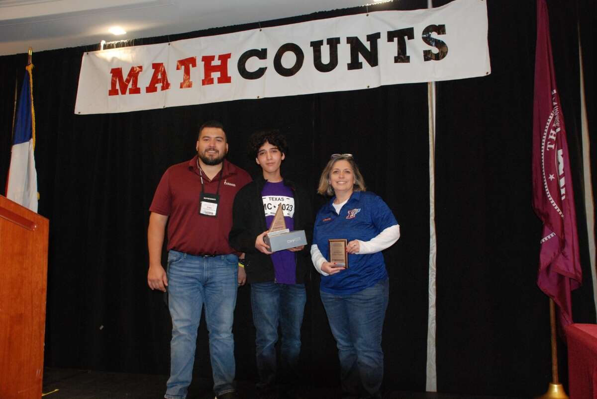 Jayden Aguilera from Elias Herrera Middle School placed first individually in the 33rd MathCounts event held Feb. 24 at TAMIU.
