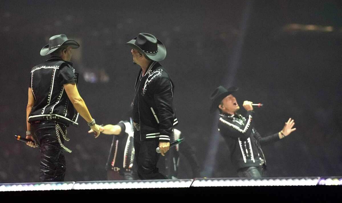 New Kids on the Block performs in concert during Rodeo Houston at the Houston Livestock Show and Rodeo at NRG Stadium on Tuesday, March 7, 2023 in Houston.
