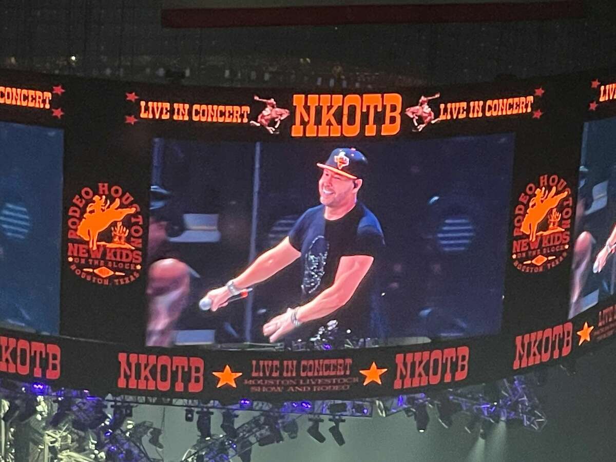 Donnie Wahlberg from New Kids on the Block jumps the rails at RodeoHouston.
