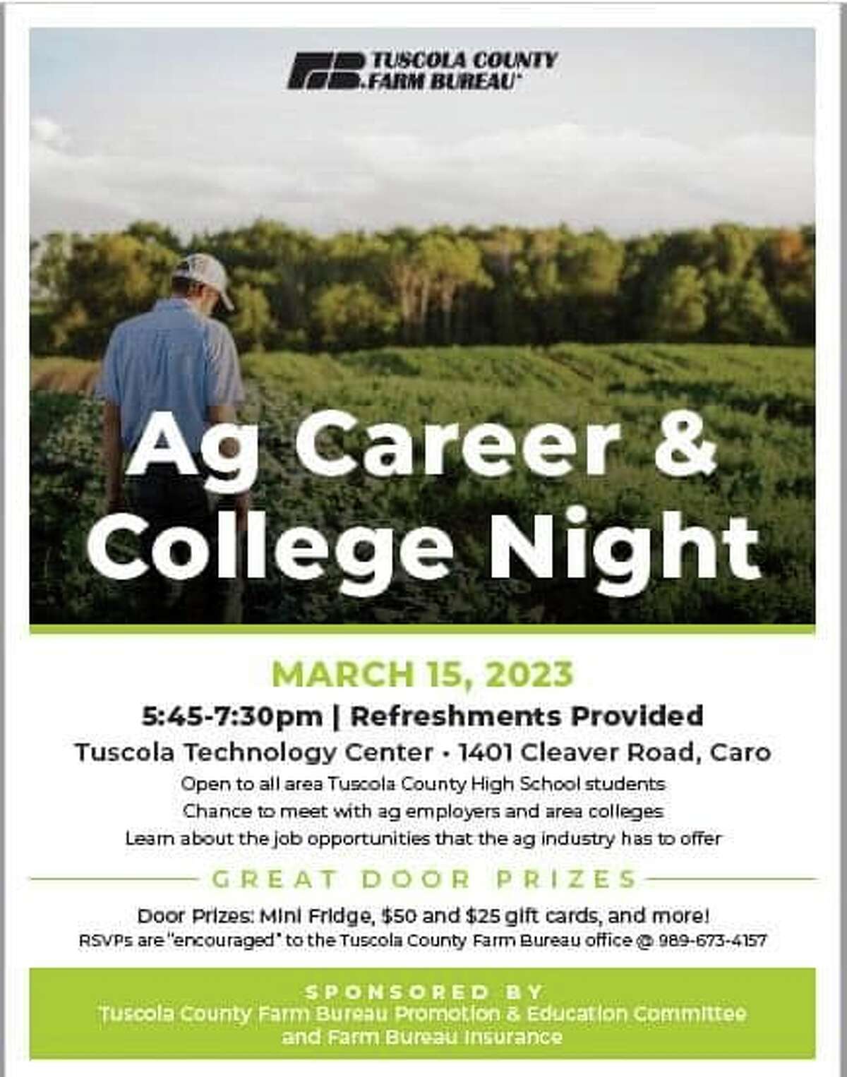 Students are encouraged to learn more about the career avenues in the agriculture field at the Ag Career and College Night on March 15. 