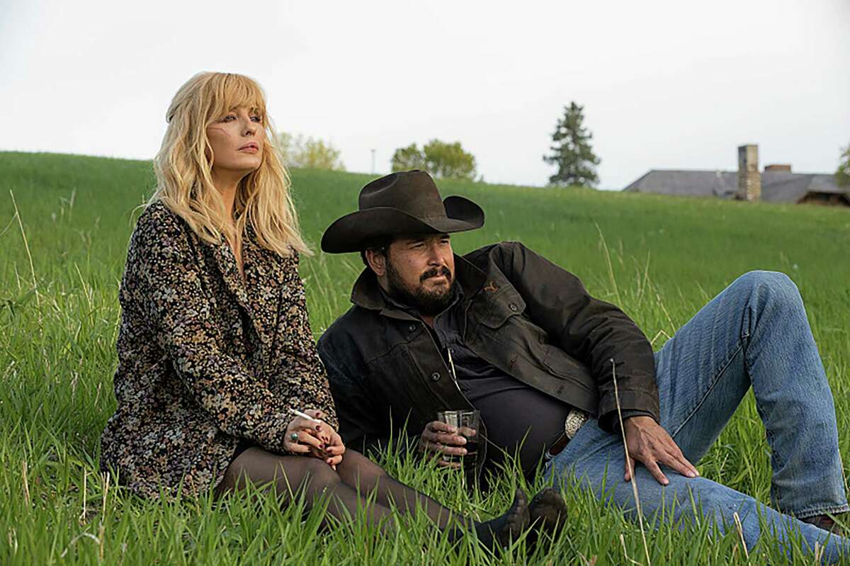 Kelly Reilly, left, and Cole Hauser star in "Yellowstone."