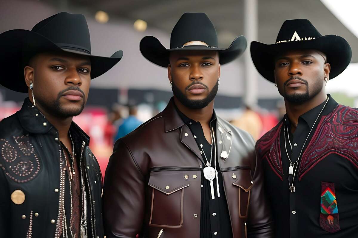 AI-generated artworks created by Shauna Jones depict Black men at the 2023 Houston Livestock Show and Rodeo.