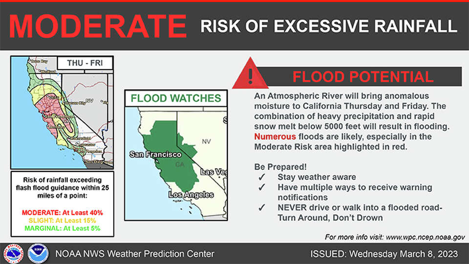 Map: Where flood risk will be highest during Calif. atmospheric river