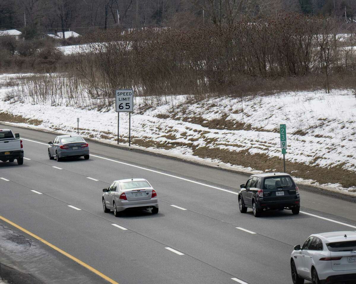 Traffic along the Northway from the Malta Avenue bridge on Thursday, March 9, 2023, in Malta, NY.