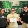 Little Cypress-Mauriceville High School senior Cole Watson, center, was awarded the prestigious full ride Lamar University Presidential Scholarship.