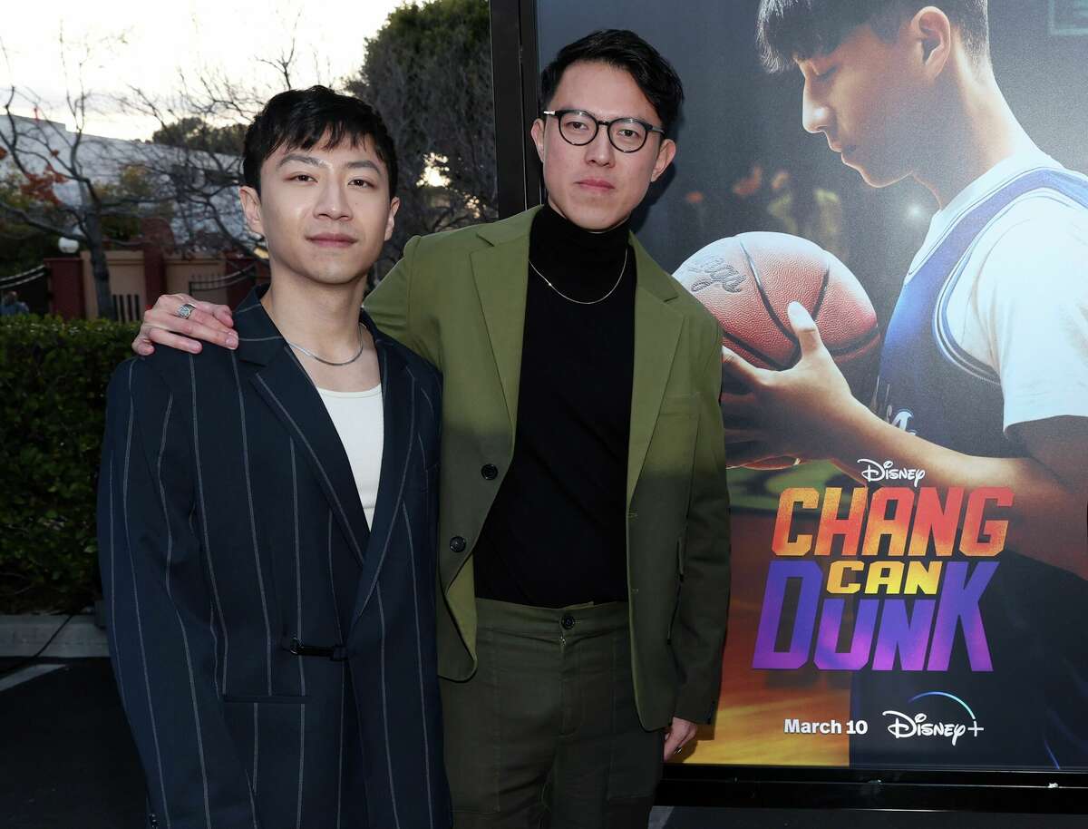 Bloom Li and Jingyi Shao attend the Launch & Screening Event for Disney's "Chang Can Dunk" at Walt Disney Studios in Hollywood, California on March 06, 2023.
