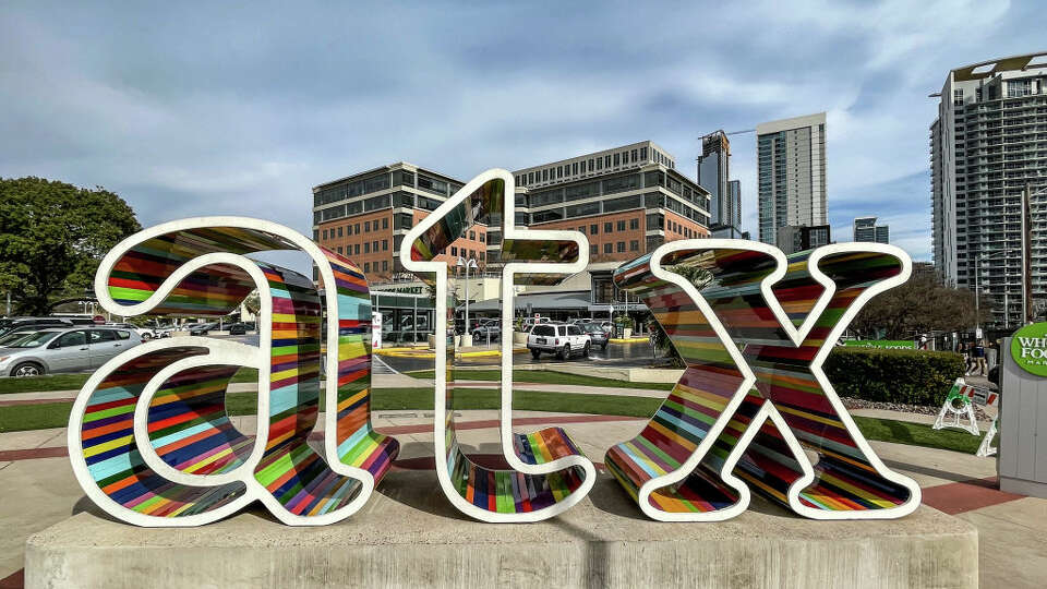 FILE: An ATX sculpture at the corner of Lamar and 5th Street is viewed on January 17, 2023, in Austin, Texas.