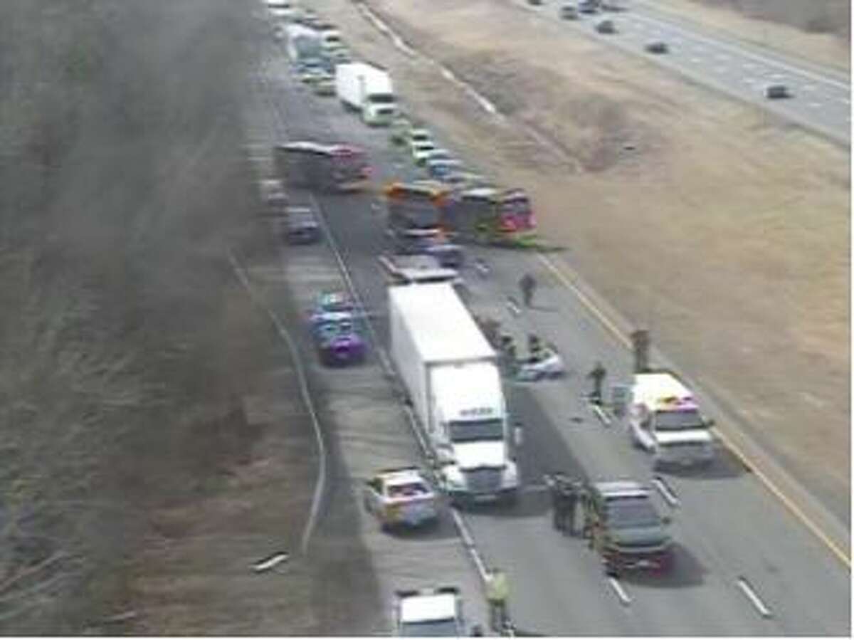Interstate 84 East in Southington was closed Friday because of a crash involving a tractor trailer and a car, the state Department of Transportation says. 