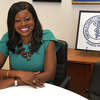 Dr. Camelia Lawrence, President of the Fairfield County Medical Association, smiles during an interview in the association’s headquarters in Shelton, Conn. March 10, 2023.
