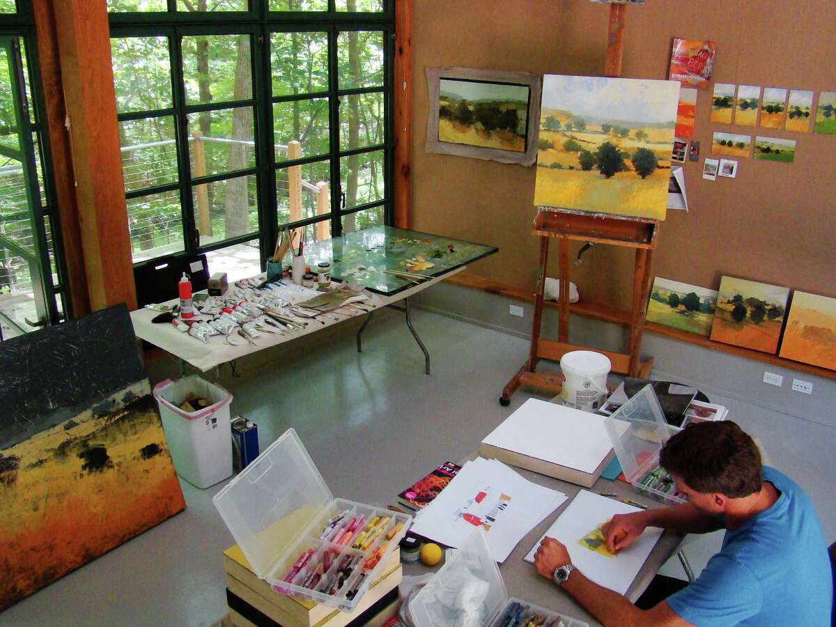 Weir Farm National Historical Park is announced six artists were selected for the 2023 Artist-in-Residence Program. Pictured here are the resident artists at work at the farm studio.