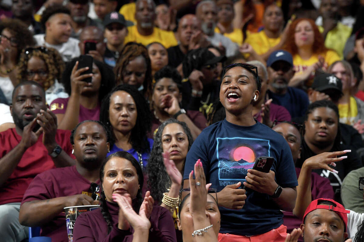 Fans cheer on Beaumont United as they battle Brennan in the 6A state semi final at the Alamodome Friday. Photo made Friday, March 10, 2023 Kim Brent/Beaumont Enterprise
