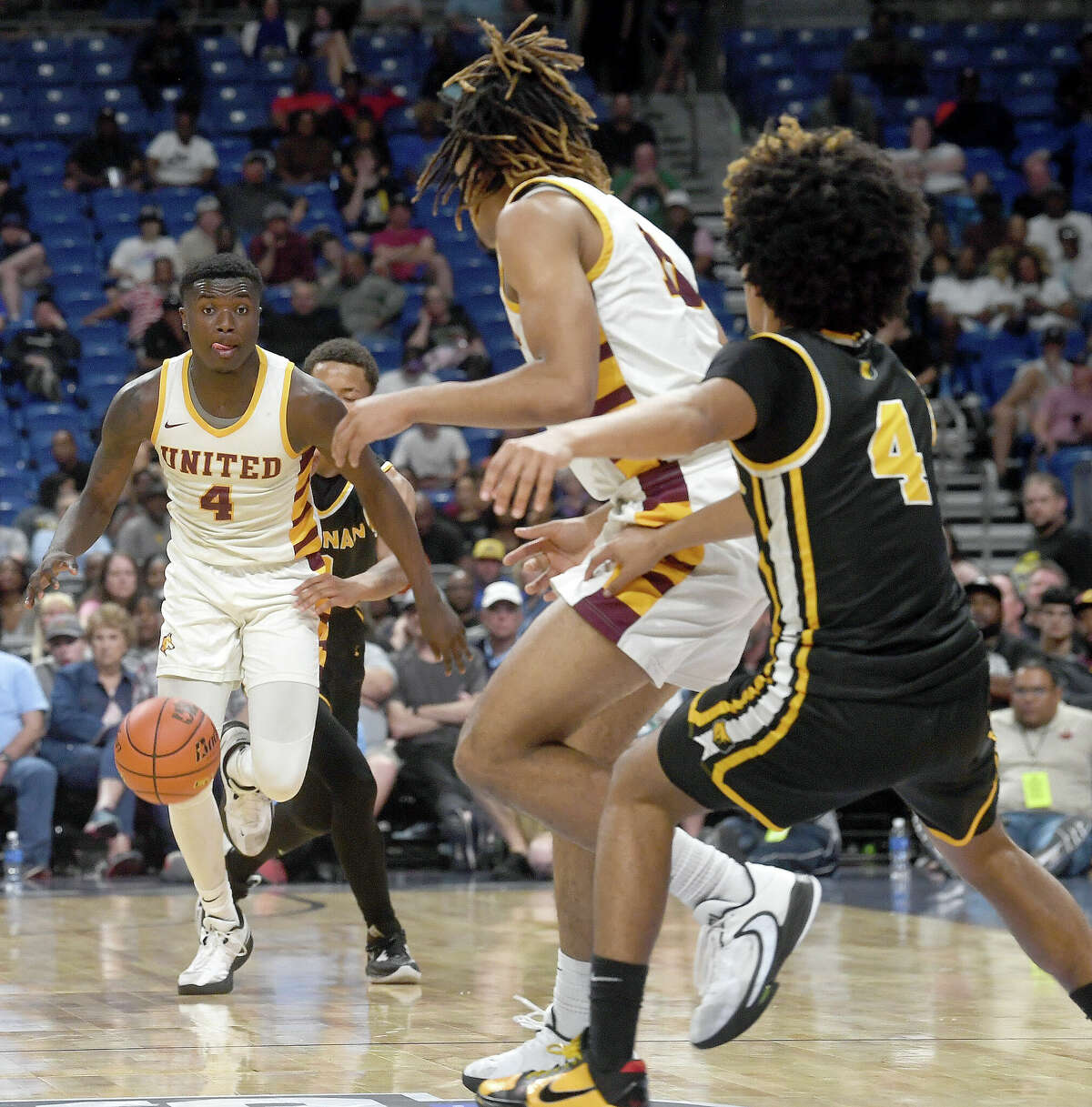 Beaumont United takes on Brennan in the 6A state semi final at the Alamodome Friday. Photo made Friday, March 10, 2023 Kim Brent/Beaumont Enterprise