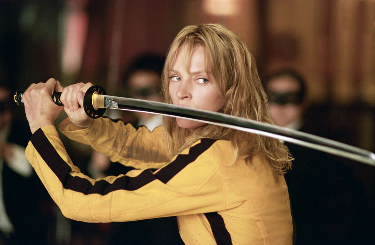 Uma Thurman engages in swordplay in Quentin Tarantino's "Kill Bill, Vol. 1. " 