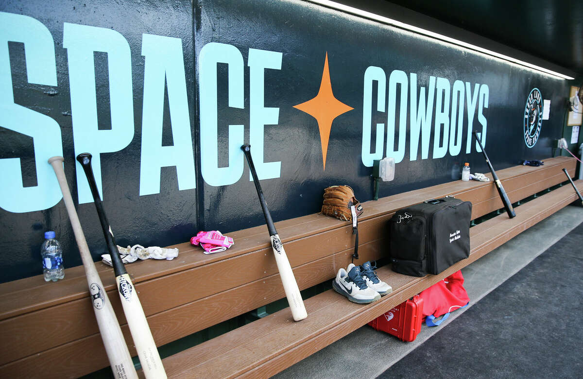Dugout for the Sugar Land Space Cowboys before they host Albuquerque Isotopes at Constellation Field in on Wednesday, June 1, 2022 in Sugar Land. The team will announce an alternate mascot and logo on March 21.
