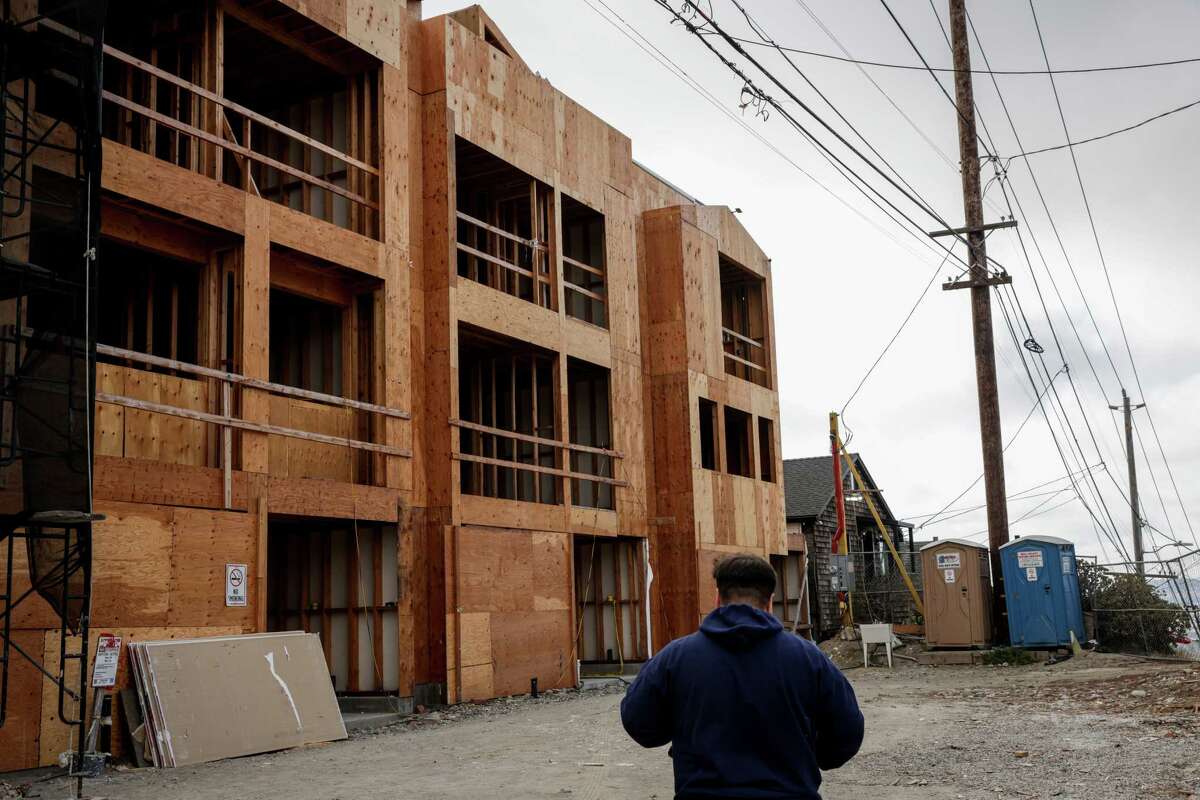 San Francisco leaders are plotting separate bills to streamline the city’s notoriously slow housing development process, hopefully meaning homes, like these seen Potrero Hill in 2022, can be constructed in much less time.