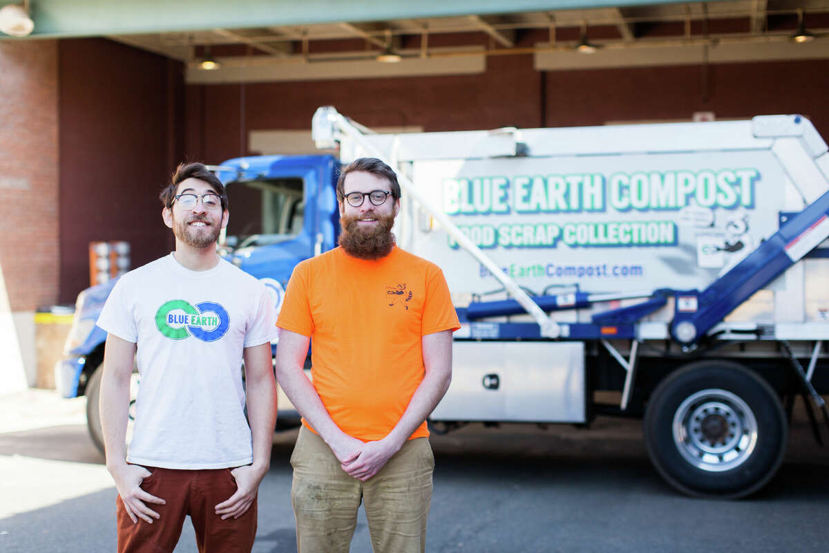 Sam King and Alex Williams are the co-owners of Blue Earth, a Hartford-based composting company that West Hartford has selected to handle its upcoming pilot program for food scrap collection.