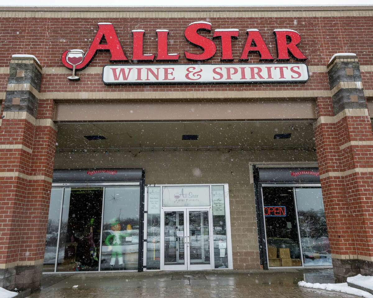 The front door of All Star Wine & Spirits on Tuesday, March 14, 2023, in Colonie, NY.