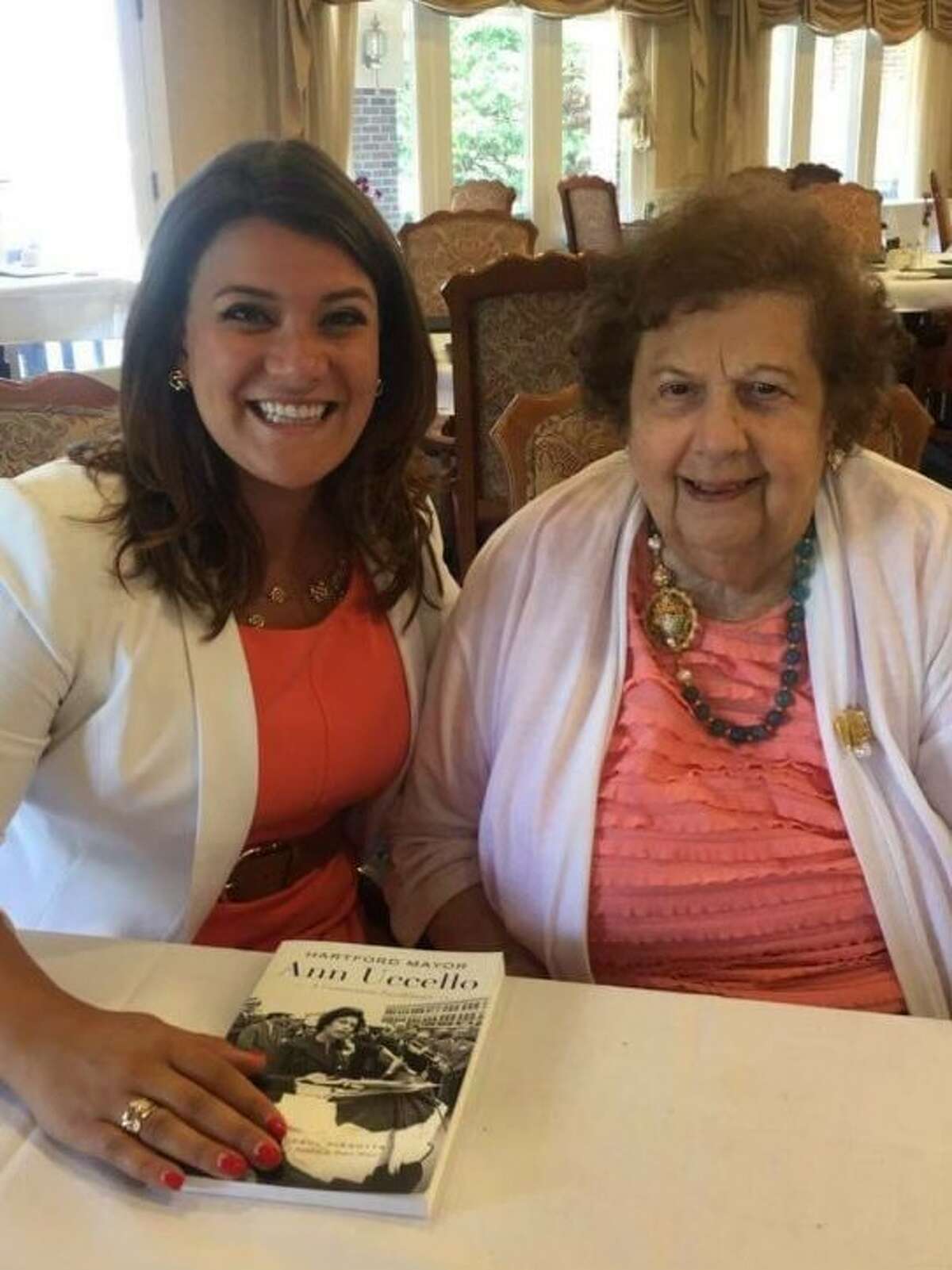 New Britain Mayor Erin Stewart, left, with former Hartford Mayor Ann Uccello, who died at the age of 100.