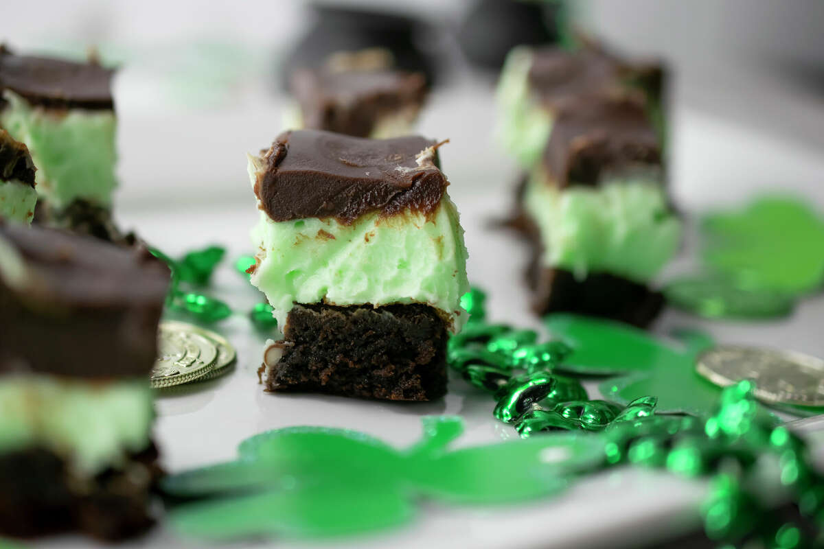 These Mint Brownies have three delicious layers. First, a supreme brownie on bottom. Then a fluffy, green mint layer that’s full of flavor and color. Last, but definitely not least, a chocolate layer on top made with chocolate chips, butter and a little whipping cream.