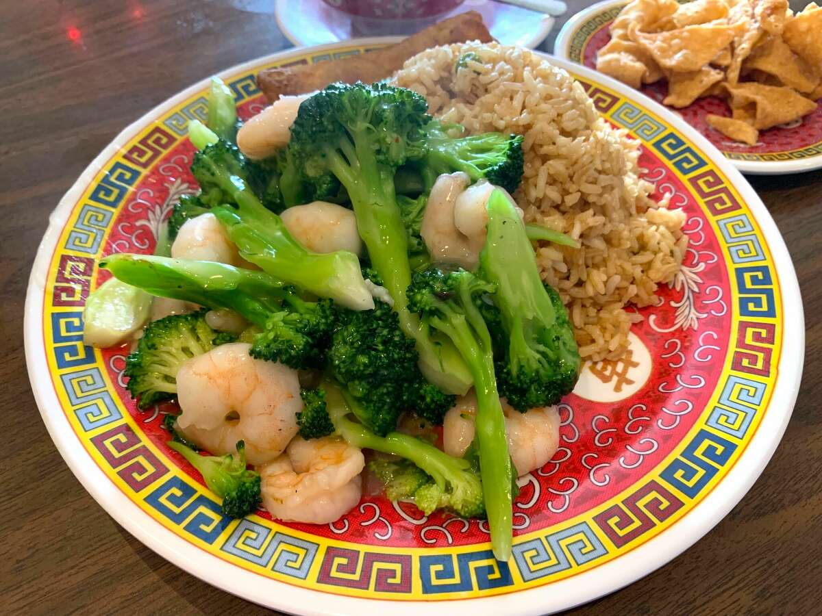 Shrimp and broccoli from China Star.