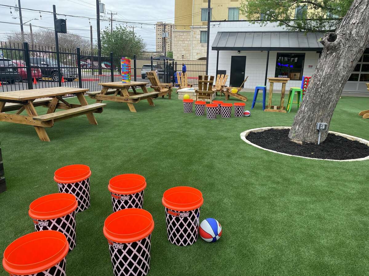 The patio bar has outdoor games like Connect 4, Jenga and cornhole. 