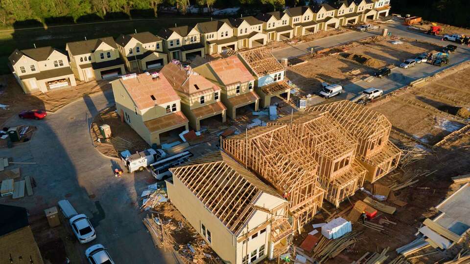 Construction continues at Woodmill Creek, a community of 189 build-to-rent, multifamily homes, Wednesday, March 15, 2023, in The Woodlands.