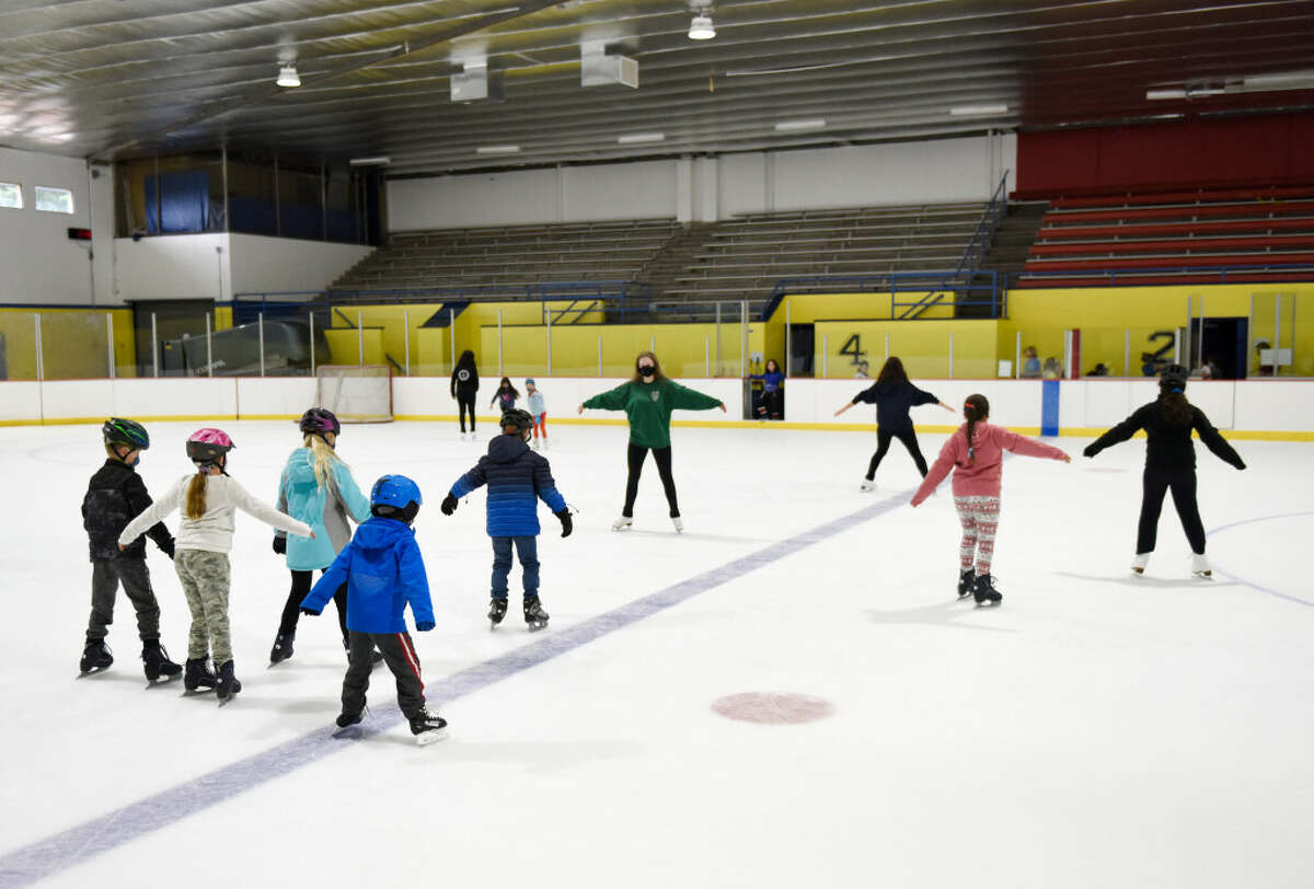 Kids skate at the ice skating and hockey summer camp at Terry Conners Rink in Stamford in 2021. A new indoor rink has been proposed on the Stamford Greenwich border to add more ice for families who skate.