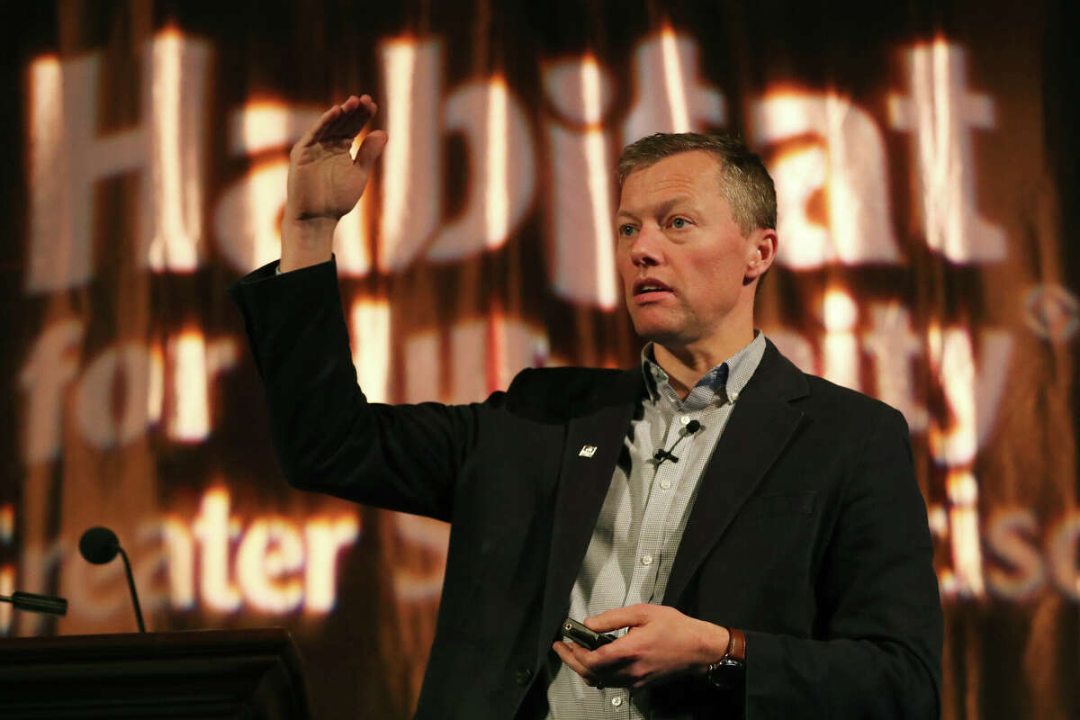 Matthew Desmond, author of the Pulitzer prize-winning book "Evicted," speaks during a Habitat for Humanity luncheon at Julia Morgan Ballroom in San Francisco, Calif., on Friday, Nov. 2, 2018. Desmond will be the keynote speaker at the NYS Community Development Financial Institutions (CDFI) Coalition’s 2023 Annual Conference set for March 27-28, 2023 in Albany.