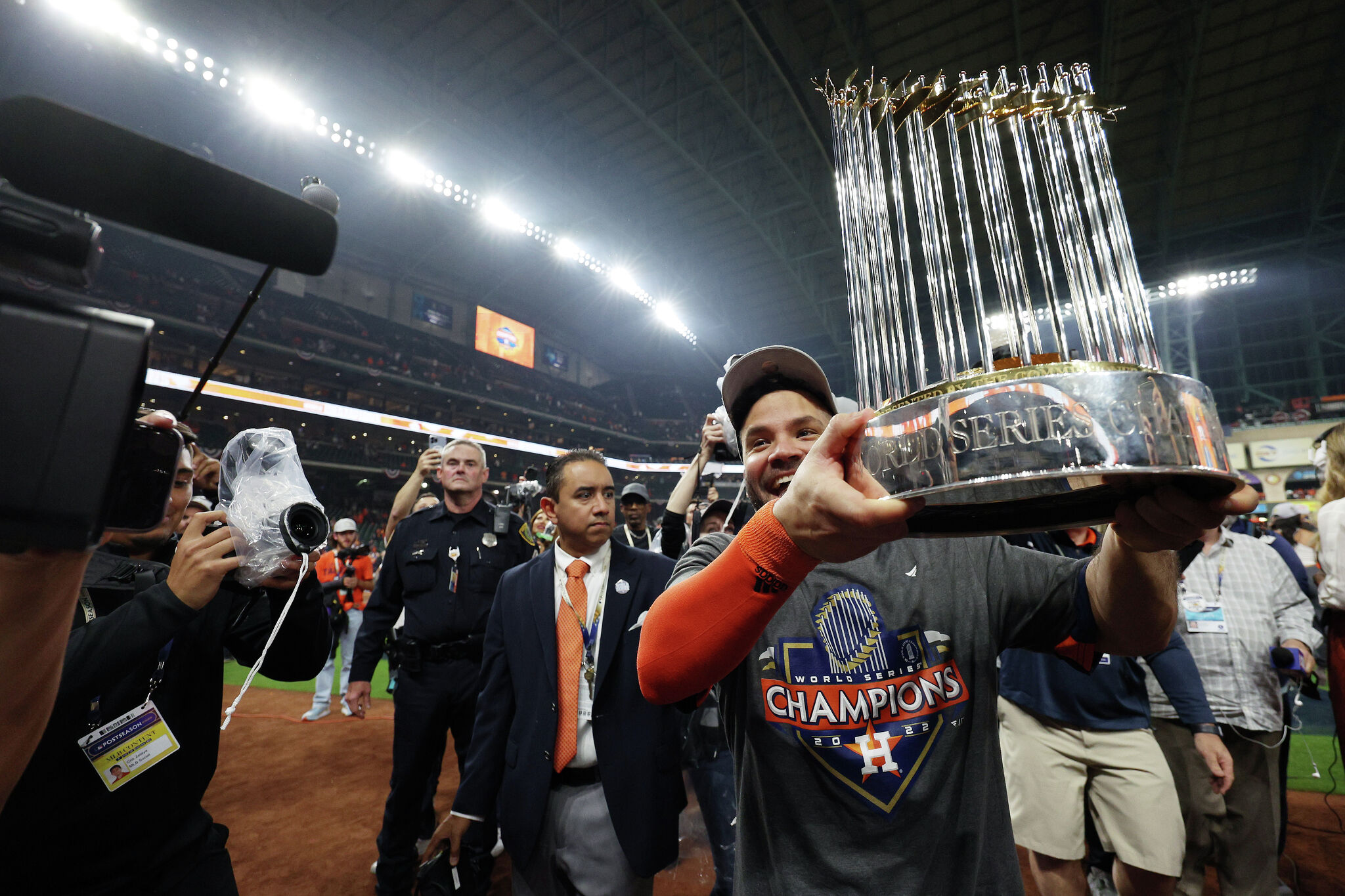 Houston Astro pitcher Jose Lima puts on his rally cap during the