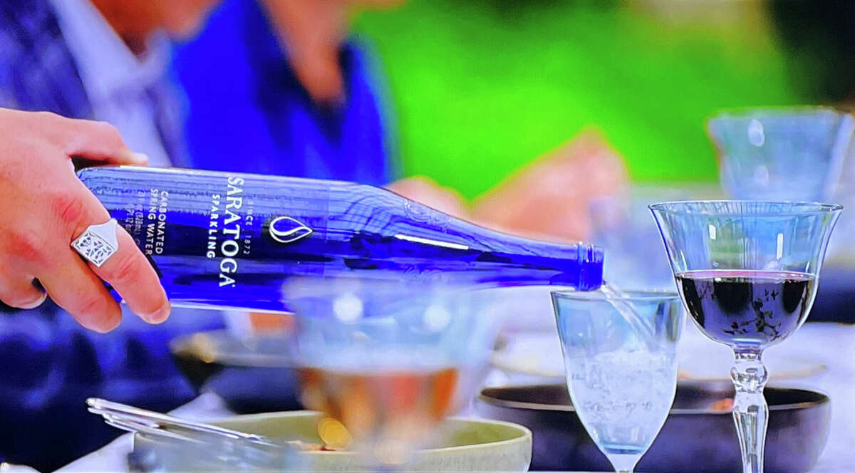 A screen grab from the first episode of the new season of the reality show "Top Chef," airing on Bravo. Saratoga Sping Water is featured prominently as sponsor of the show's $250,000 grand prize.