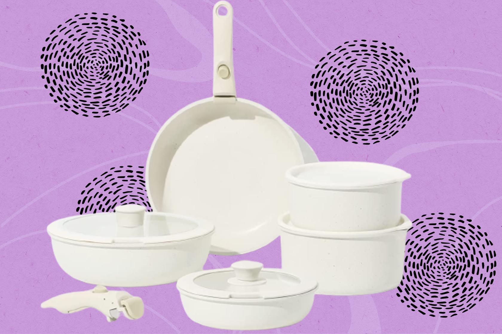 CAROTE 11pcs Pots and Pans Set, Nonstick Cookware Set Detachable Handl