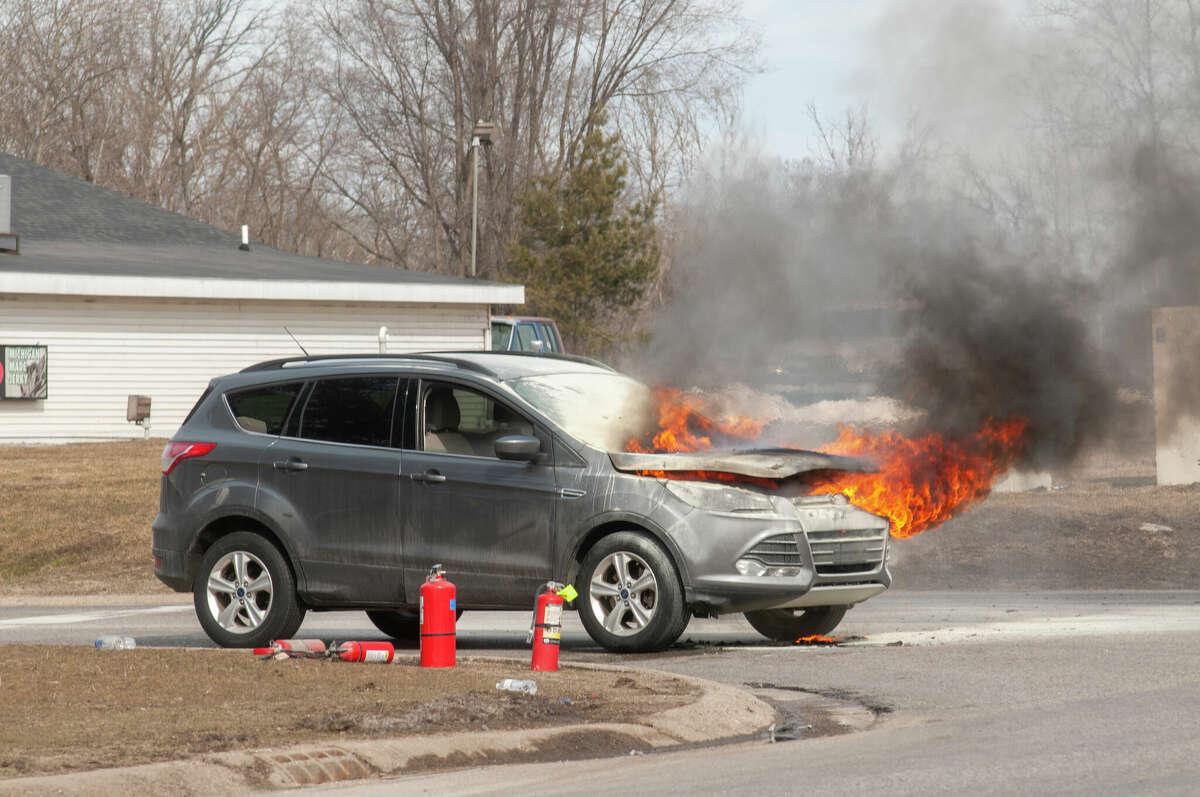 A vehicle at the intersection of Northland Drive and 19 Mile Road caught on fire just before noon Thursday. The Big Rapids Fire Department were on scene and had the blaze under control within minutes. No injuries were reported and it is unknown has to how the fire started.