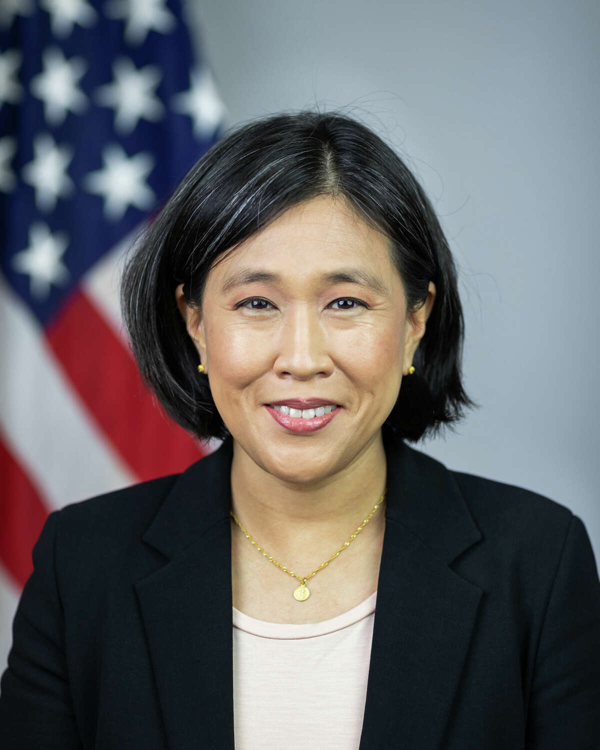 U.S. Trade Representative Katherine Tai poses for her official portrait Thursday, May 6, 2021, in the Eisenhower Executive Office Building at the White House. (Official White House Photo by Stephanie Chasez)