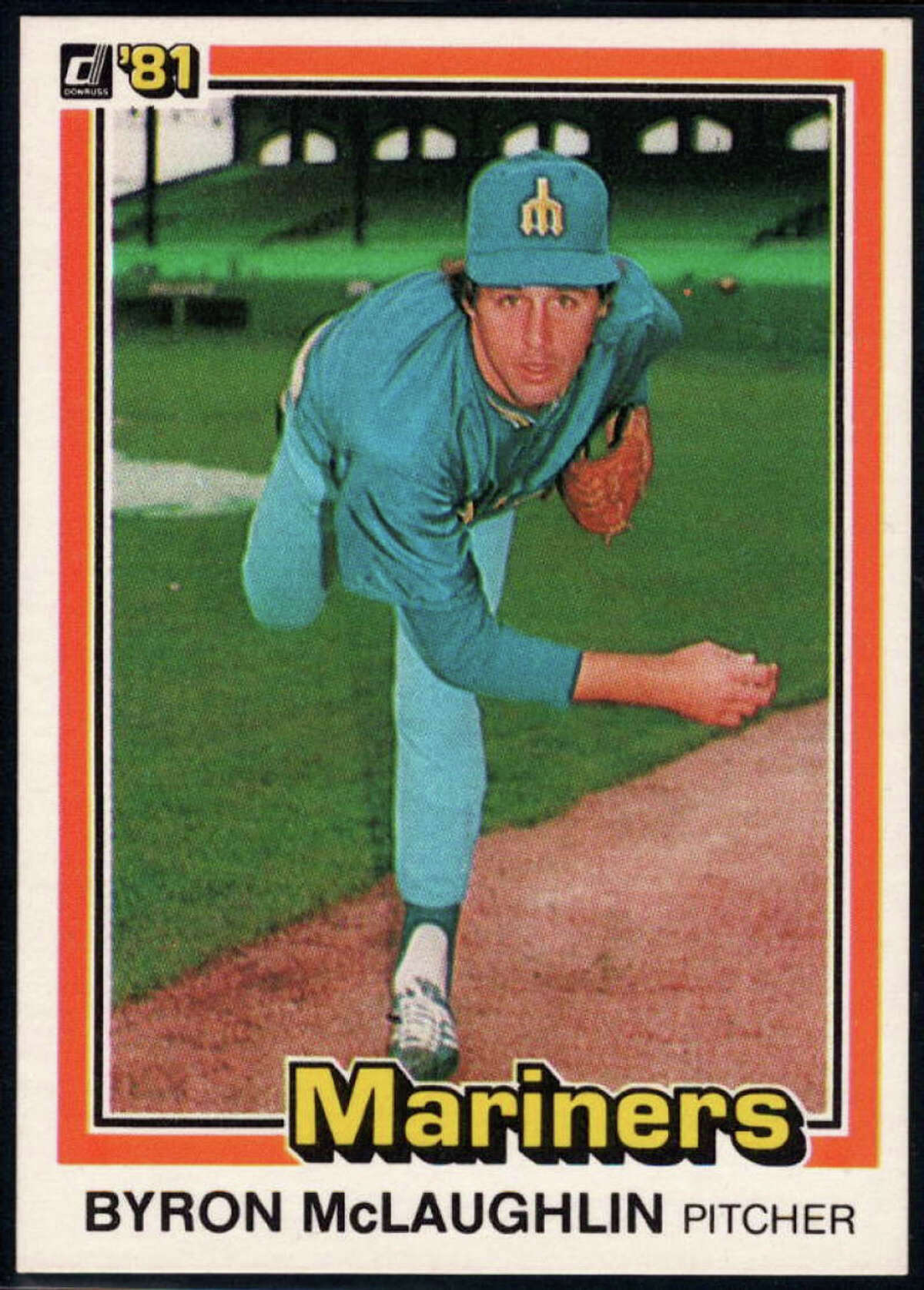 Pitcher Byron McLaughlin's baseball card from his years with the Seattle Mariners.