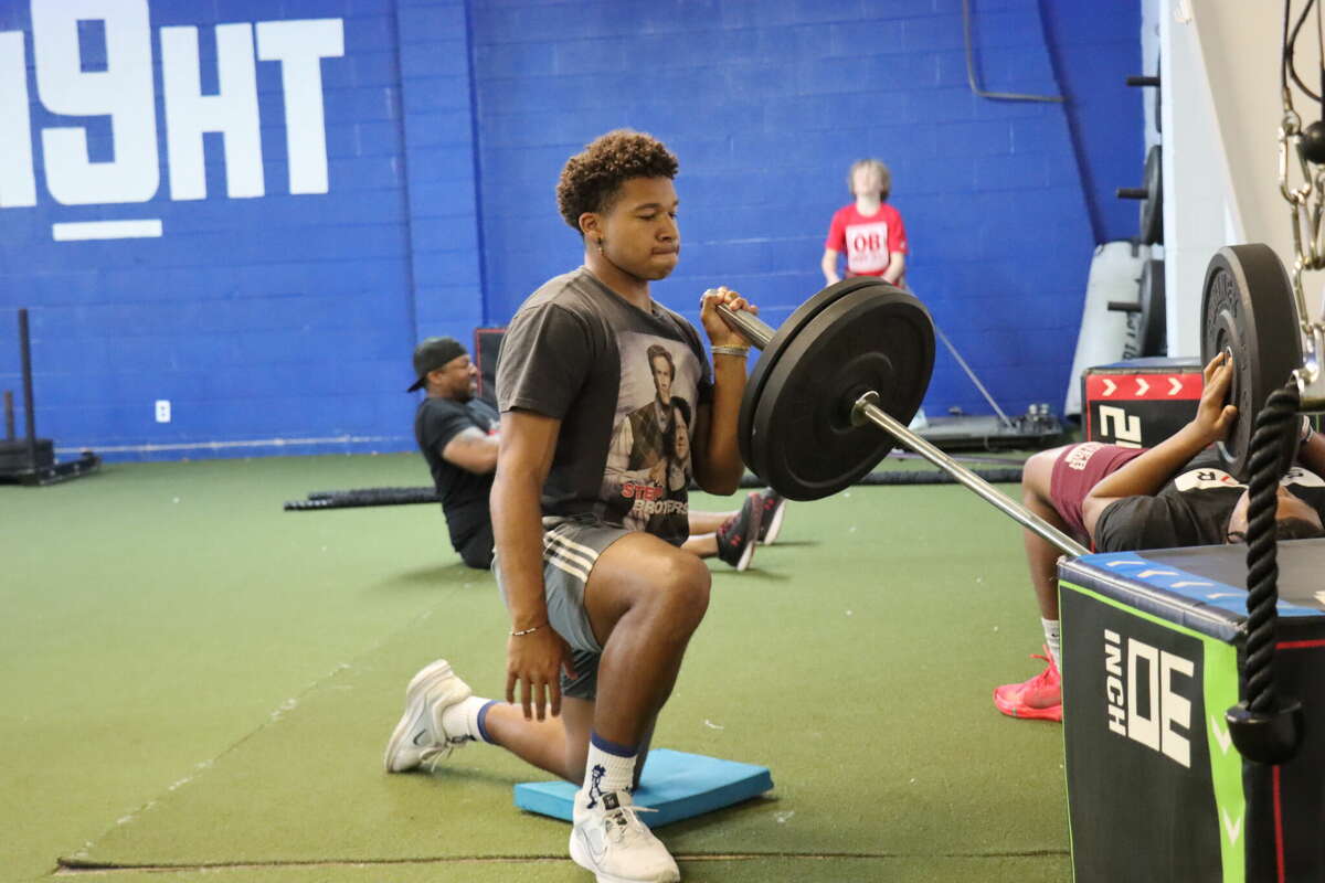 Gary Farr of Silsbee does a weight training exercise targeting his deltoid on Thursday, March 16, 2023, at 409 Fit in Silsbee.