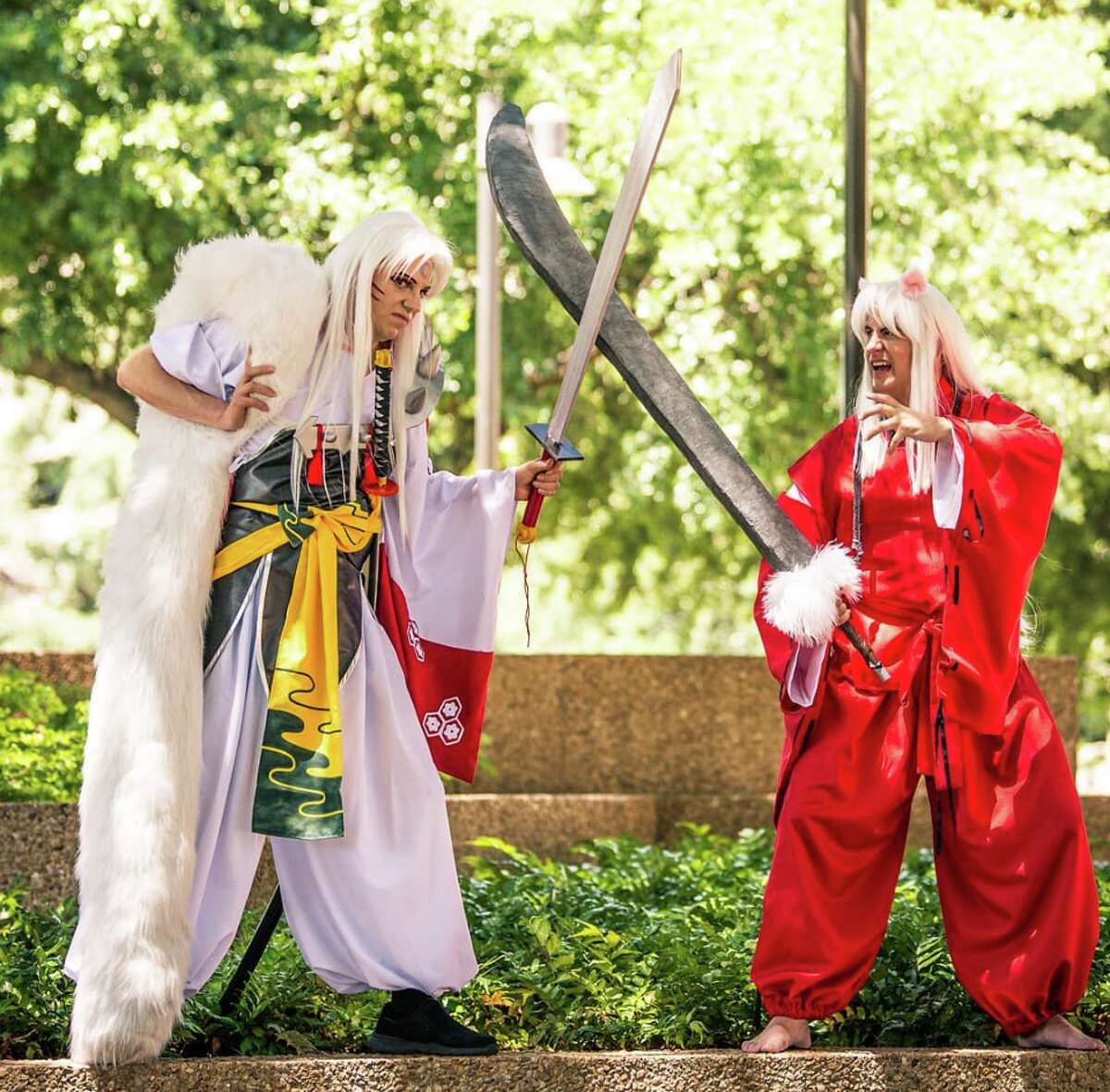 Josh Wilson recreates a fight against brothers from the anime Inuyasha.