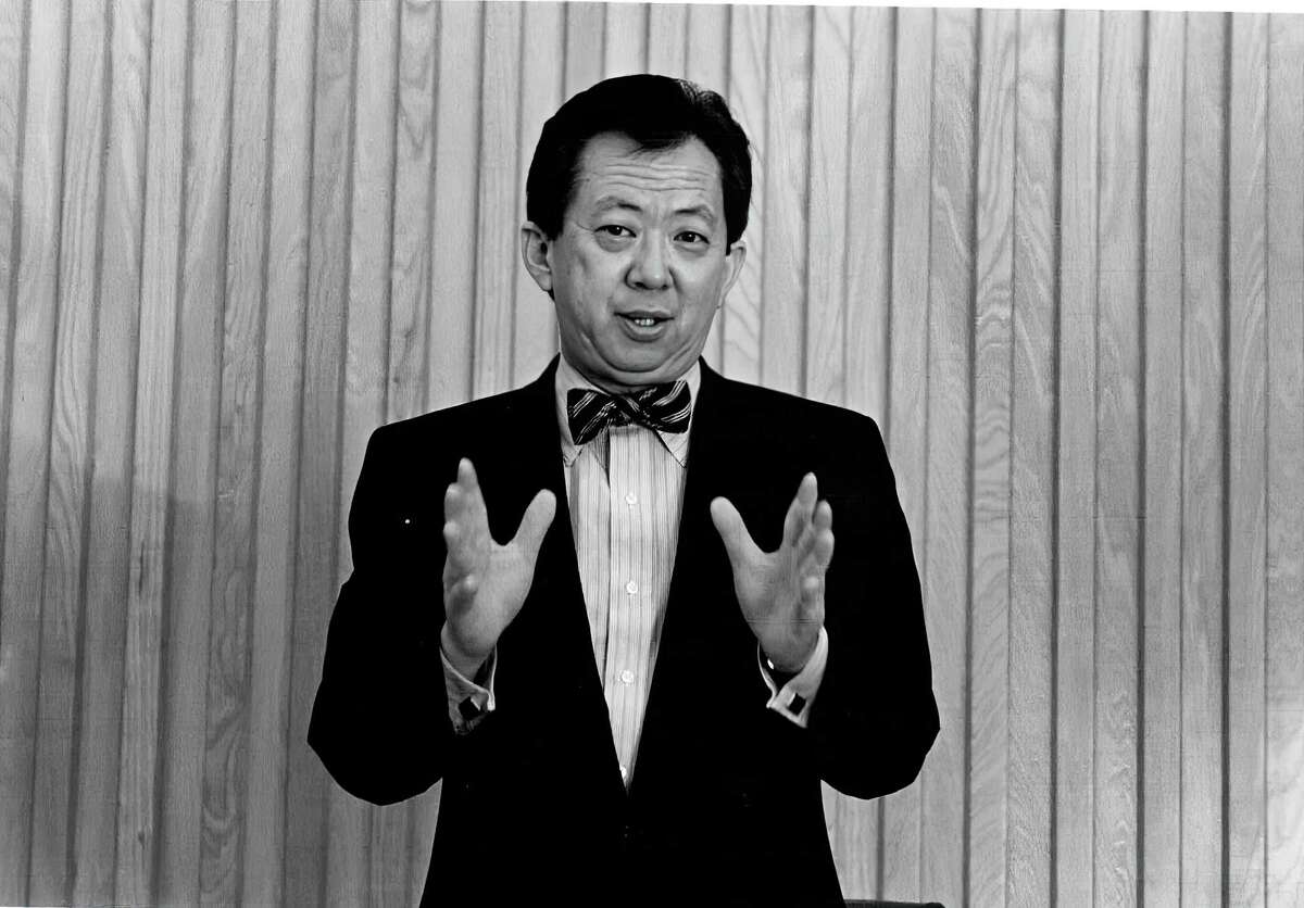 A campaign photo of Tom Hsieh during his run for San Francisco mayor in 1991. Before that Hsieh was the first Chinese American elected to the Board of Supervisors in a citywide race. 