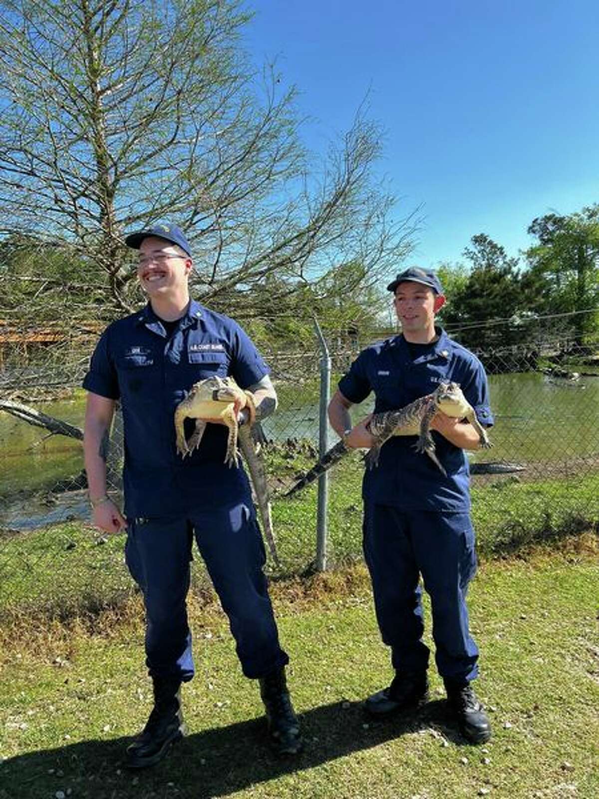 US coast guards reenlist with unique oath ceremony with alligators