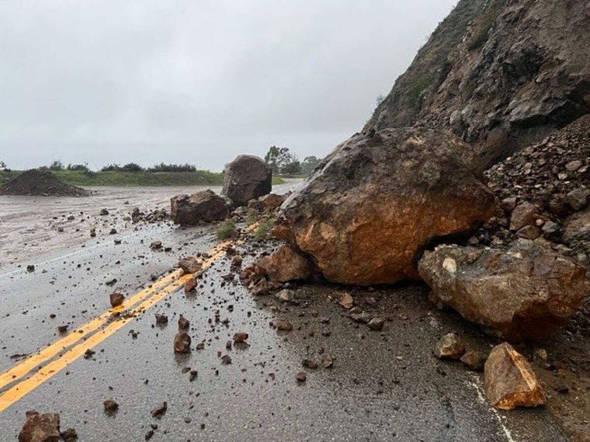Rockslides closed Highway 1 from Ragged Point to south of Big Sur on Dec. 31.