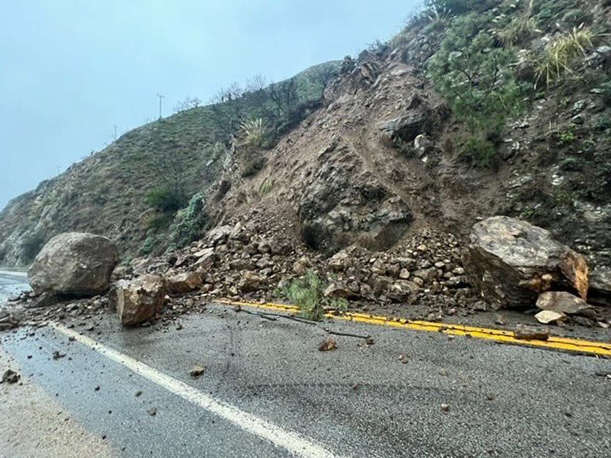 Rockslides closed Highway 1 from Ragged Point to south of Big Sur on Dec. 31.