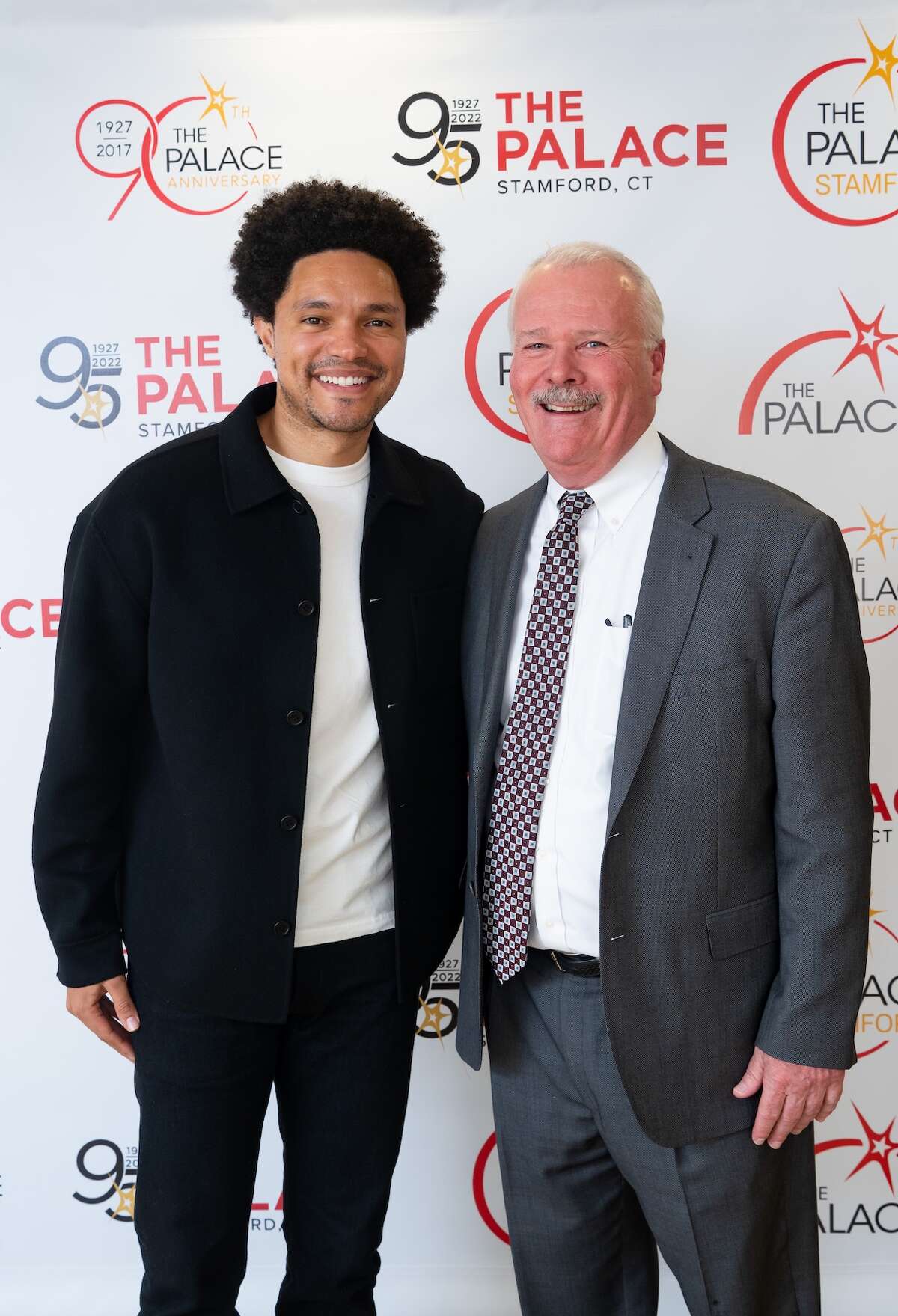 Emmy Award-winning comedian Trevor Noah and Michael E. Moran Jr., president and CEO of The Palace Theatre, at the nonprofit’s 11th Annual Gala.