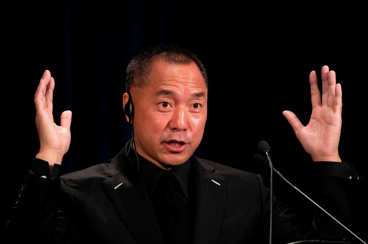 FILE PHOTO: Chinese billionaire Guo Wengui holds a news conference on Nov. 20, 2018, in New York, on the death of of tycoon Wang Jian in France on July 3, 2018. Wengui, who has a home in Greenwich, was charged Wednesday in a $1 billion fraud scheme.