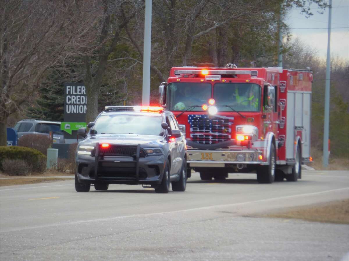 Fire and law enforcement vehicles lead the way for the 2023 Wee Parade held on March 17.