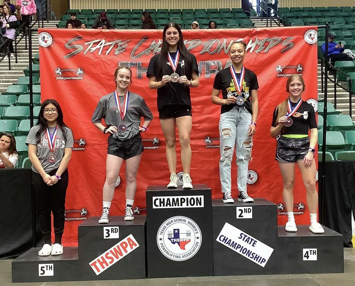 Hallie Bearden represented Bridge City with a first-place finish at the Texas High School Women's Powerlifting Assocation state championships.
