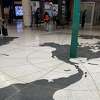 A map of the world on the floor of Houston's Bush Airport has sparked some jokes about Texas online.