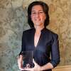Glori Norwitt, chairperson of Ridgefield's Economic & Community Development Committee, is honored as the volunteer of the year in town. 