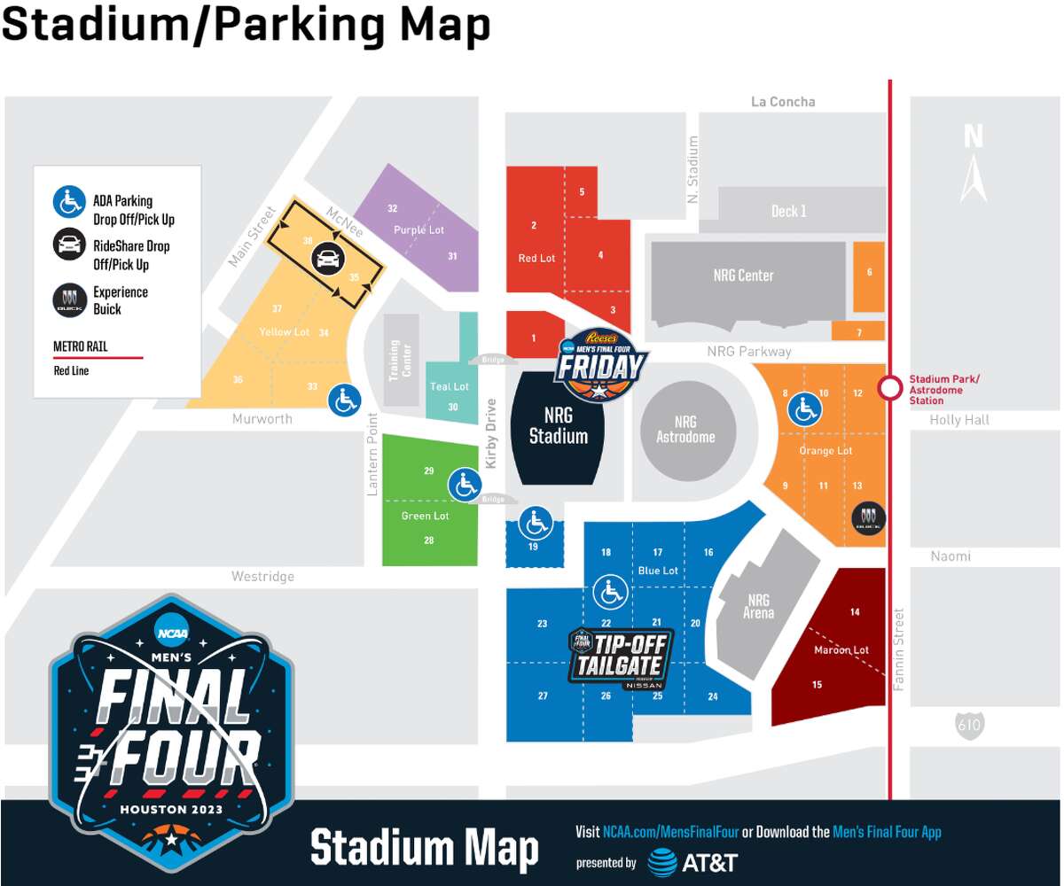 Houston Final Four parking Map, where to park at NRG Stadium
