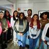 From left; Samantha Rodriguez, Eva Holleran, Zahra Doku, Cheyla Williams, resident director Marquise Taylor, Renae Townsend, Myah Jones, Alexis Faulkner, and Maameyaa Adutwumwaah at the Ridgefield A Better Chance house in Ridgefield, Conn on Tuesday, March 21, 2023.